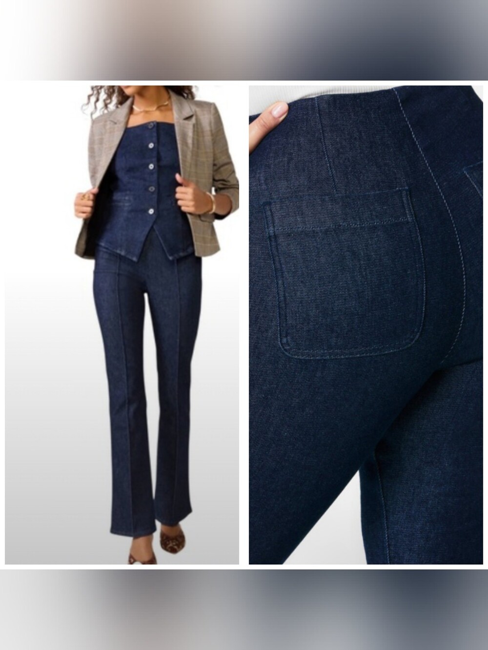 Spanx ZERO WAISTBAND MICRO FLARE JEAN IN RAW INDIGO WASH